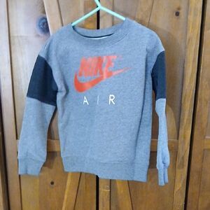 Nike Kids Gray Sweatshirt with Red Logo
